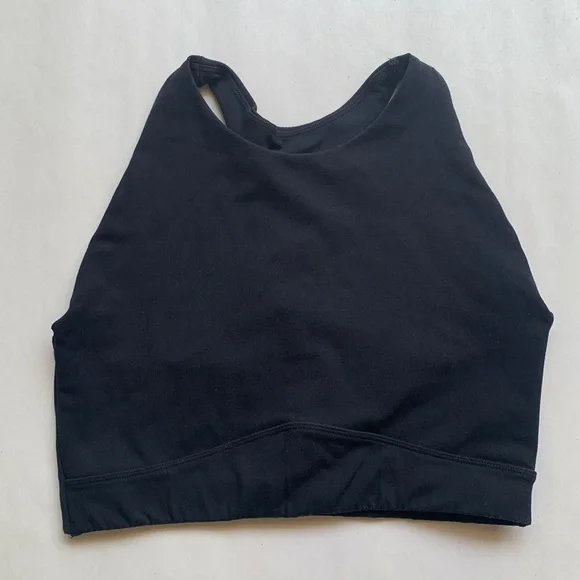 Alphalete Black Racerback Sports Bra High Neck Crop Top Size Small - Picture 2 of 9